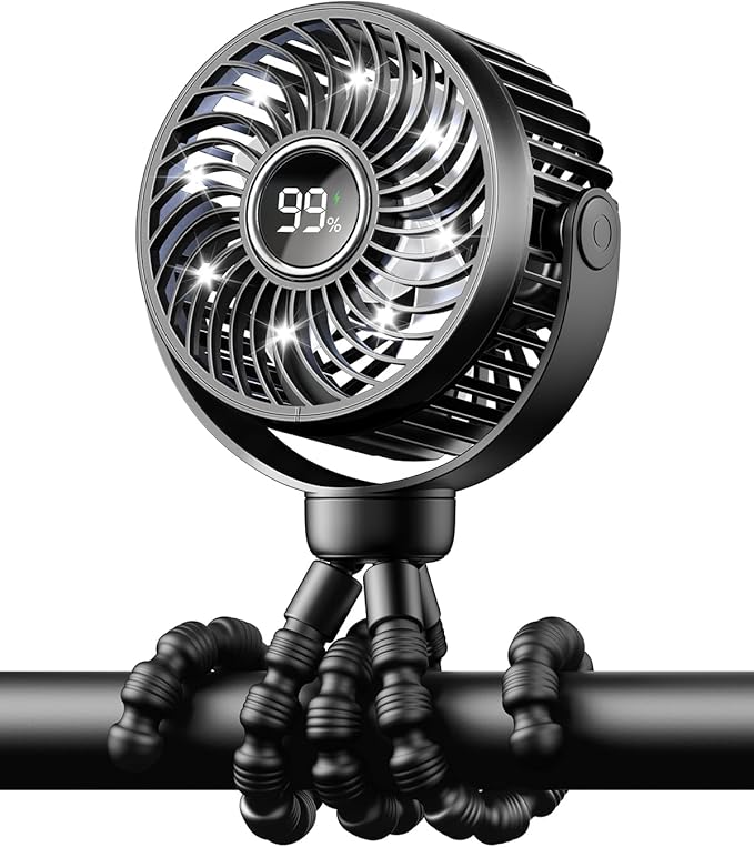 Mini Portable Stroller Fan for Travel,360°